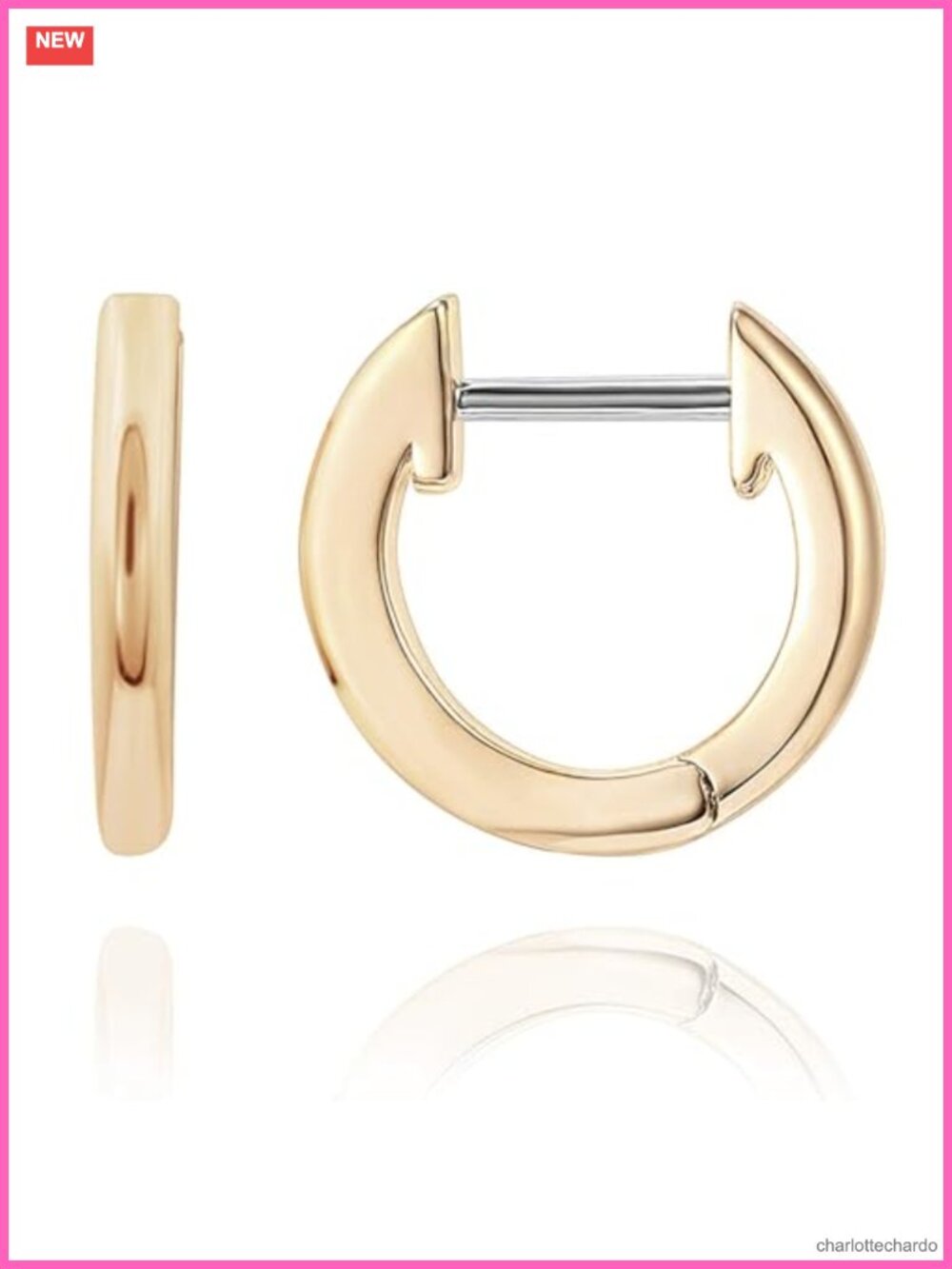 14K Gold Plated Small Huggie Hoop Earrings